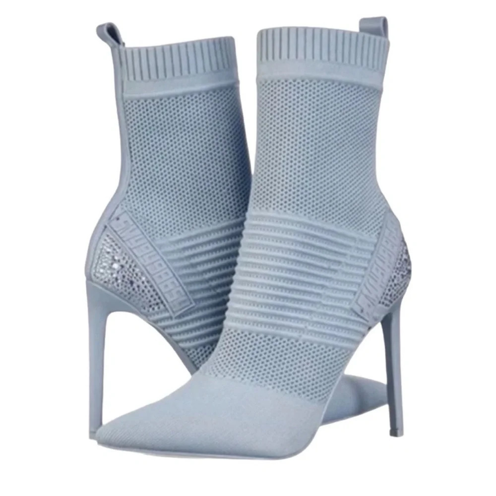 Steve Madden Majesty Blue High Heel Ankle Stilleto Boots